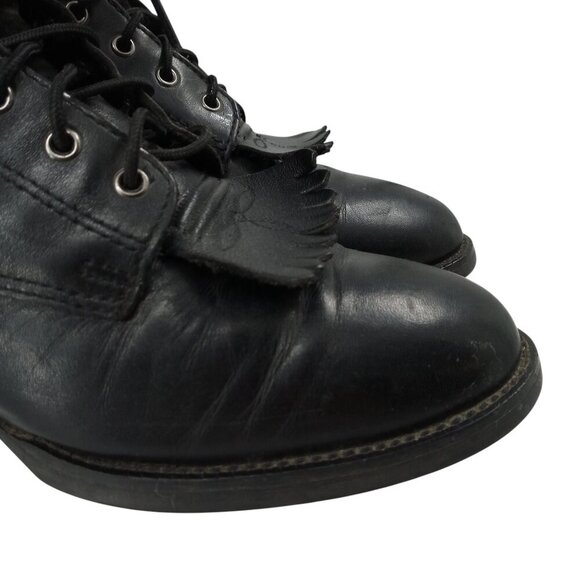 Ariat Black Leather Kiltie Paddock Western Riding Boots Size 6.5 Cowboy Womens - Picture 16 of 16